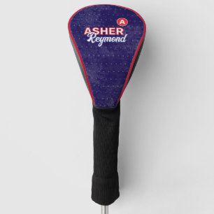 Red Blue Golf Head Cover with his name