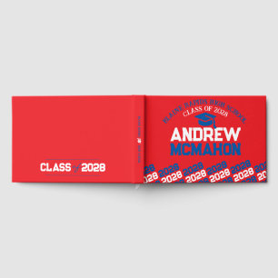 Red & Blue Graduation Personalised Guest Book