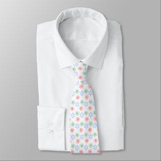 Red, Blue & Green Snowflakes Galore Tie