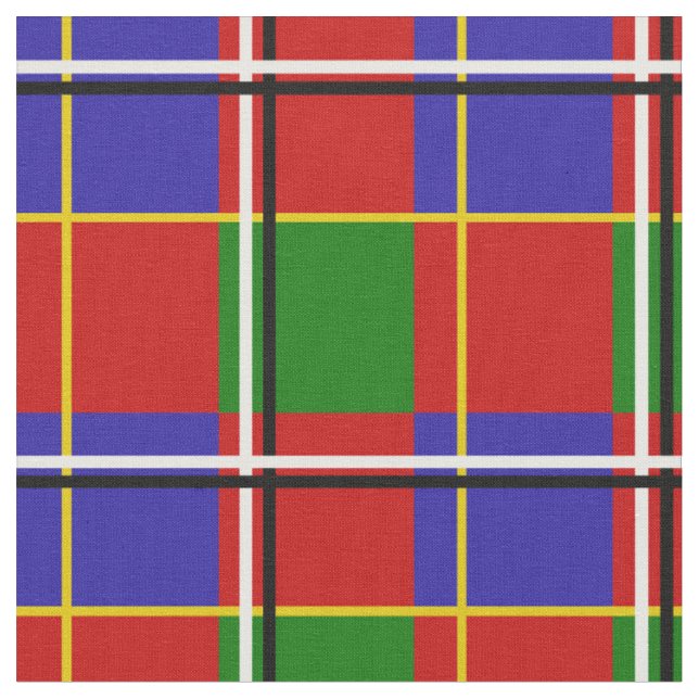 Red Blue Green Tartan Check   Fabric (Close Up)