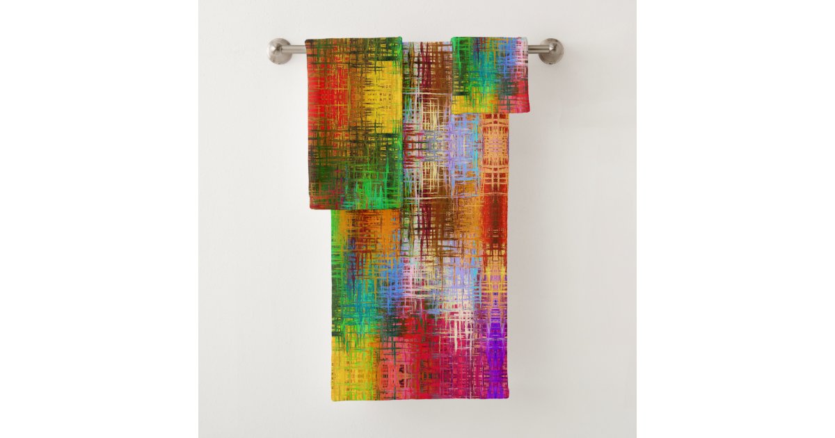 Red blue Green Yellow Orange Colorful Abstract Bath Towel ...