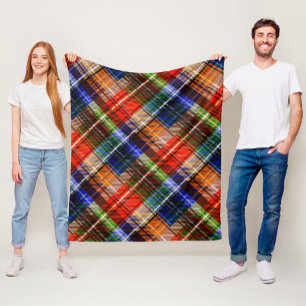 Red Blue Green Yellow Plaid Tartan Design Fleece Blanket