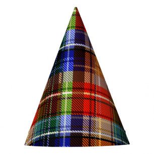 Red Blue Green Yellow Plaid Tartan Design  Party Hat