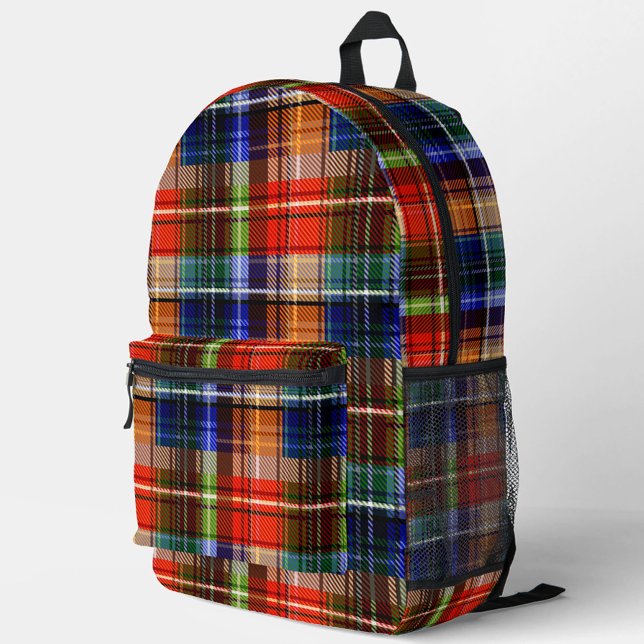 Red Blue Green Yellow Plaid Tartan Design  Printed Backpack (Creator Uploaded)