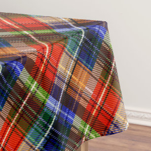 Red Blue Green Yellow Plaid Tartan Design  Tablecloth