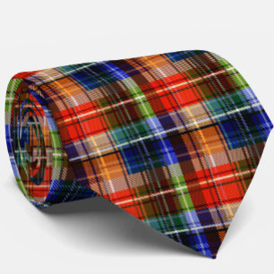 Red Blue Green Yellow Plaid Tartan Design Tie