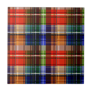Red Blue Green Yellow Plaid Tartan Design  Tile