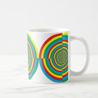 red blue green yellow target coffee mug