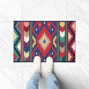 Red Blue Green Yellow White Oriental Kilim Rug