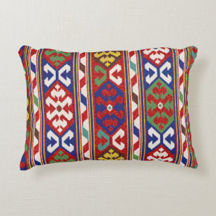 Red Blue Green Yellow White Oriental Kilim Rug Decorative Cushion