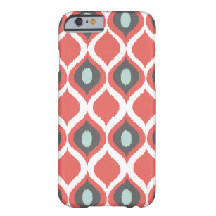 Red Blue Grey Geometric Ikat Tribal Print Pattern Barely There iPhone 6 Case