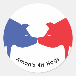 Red Blue Hog Sticker
