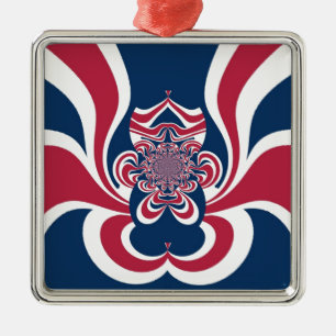 Red Blue Kaleidoscope Art Print Metal Tree Decoration