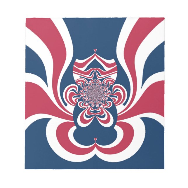 Red Blue Kaleidoscope Art Print Notepad (Front)