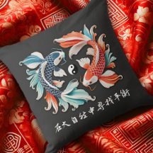 Red & Blue Koi Prosperity Yin Yang