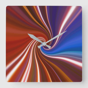 Red/Blue Light Paint Design 217 Clock