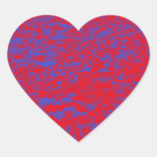 Red & Blue Marble Heart Sticker