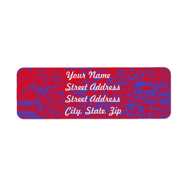 Red & Blue Marble Return Address Sticker (Front)