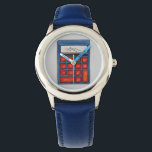 Red Blue Math Teacher Mathematics Calculator Watch<br><div class="desc">Features an original marker illustration of a calculator. Perfect for your favourite math teacher or mathematics enthusiast!</div>