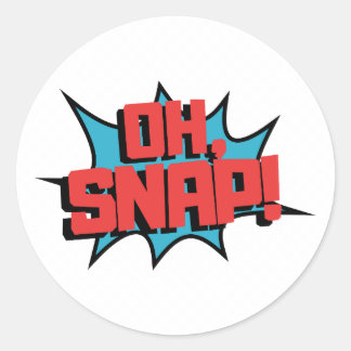 Red Blue Oh Snap Pop Art  Classic Round Sticker