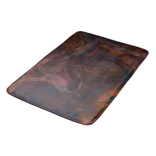 red, blue, orange and Purple Marble abstract Bath Mat