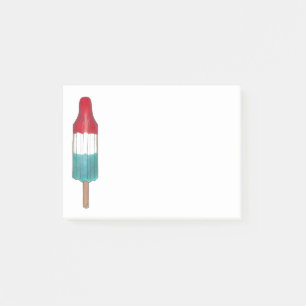 Red Blue Patriotic Rocket Pop Popsicle July 4th Post-it Notes