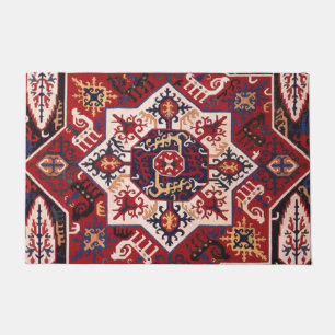 Red & Blue Persian Design Doormat