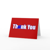 Red &Blue Personalised Graduation Thank You Card