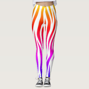 Red Blue Pink stripe animal deisgn (edit) Leggings