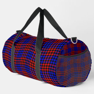 Red Blue Plaid Chequered Seamless Pattern Large Duffle Bag