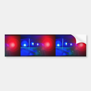 red & blue police lights bumper sticker