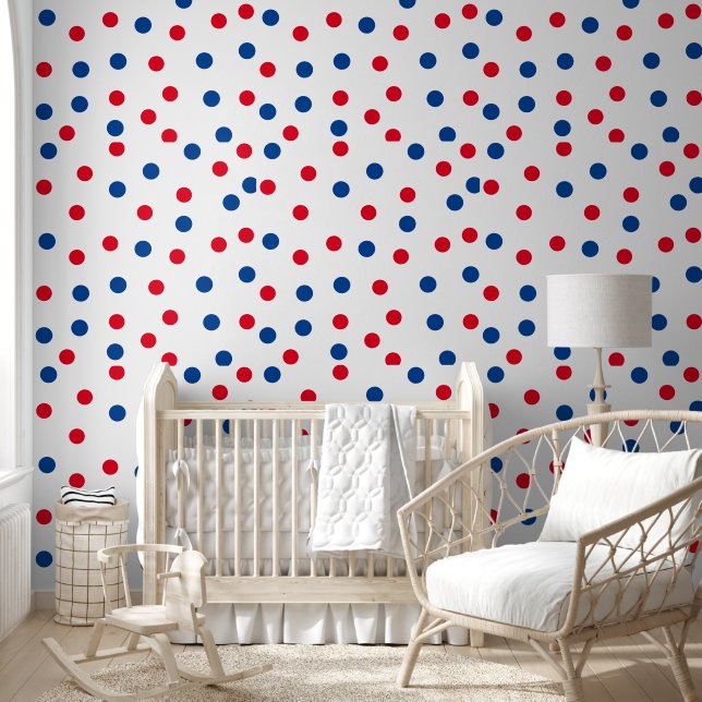 red blue polka dots pattern christmas american day wallpaper (Kids)