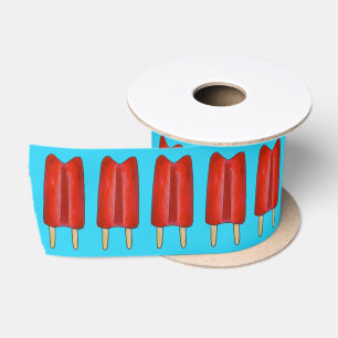 Red Blue Popsicles Cherry Twin Pop July 4th USA Satin Ribbon