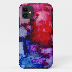 red-blue-purple watercolors Wash iPhone 11 Case