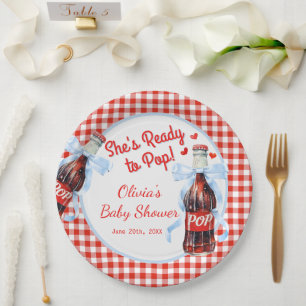 Red & Blue Ready to Pop Baby Shower Paper Plate