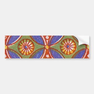 Red Blue Rustic Colourful Circle Egypt Art Pattern Bumper Sticker