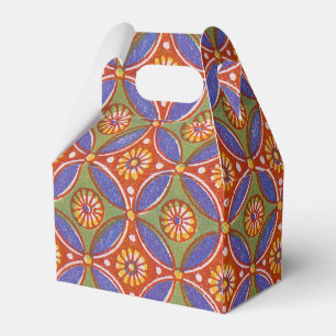 Red Blue Rustic Colourful Circle Egypt Art Pattern Favour Box