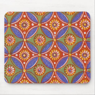 Red Blue Rustic Colourful Circle Egypt Art Pattern Mouse Mat