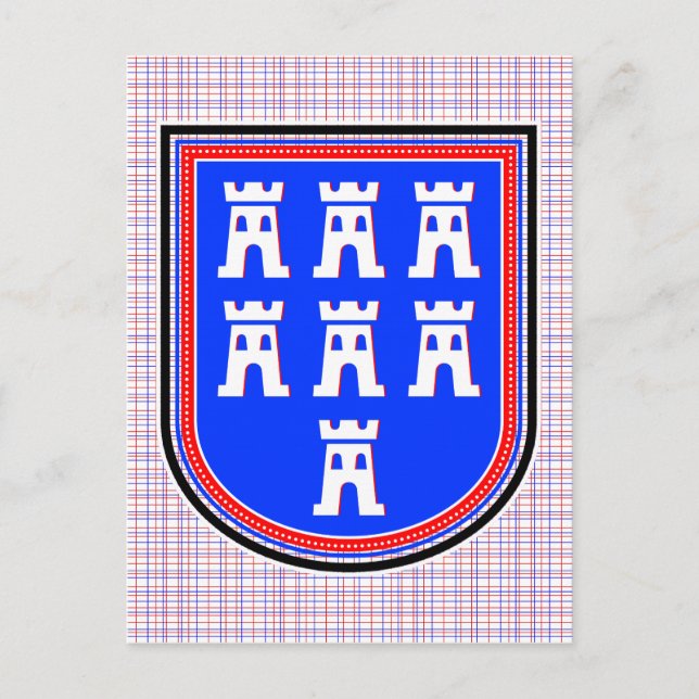 Red Blue Saxonian Sign Postcard (Front)