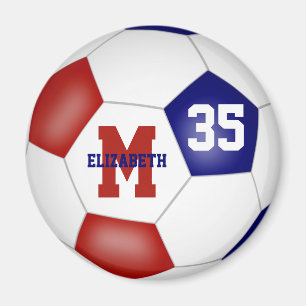 red blue school colours kids soccer team gifts magnet