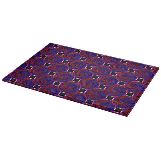 Red & Blue Spiral by Kenneth Yoncich Cutting Board (Corner)