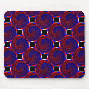 Red & Blue Spiral by Kenneth Yoncich Mouse Mat