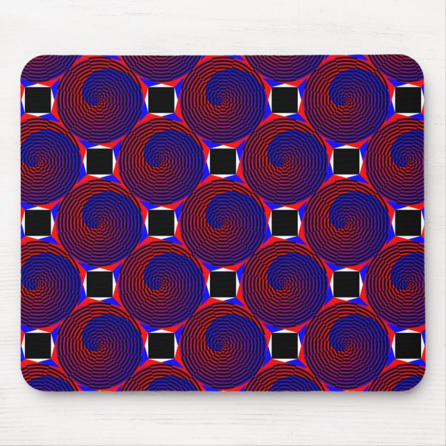Red & Blue Spiral by Kenneth Yoncich Mouse Mat (Front)