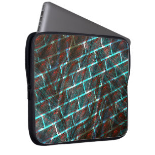 Red blue stained, scratches, grid or brick effect? laptop sleeve