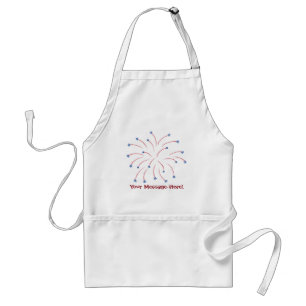 Red Blue Star Fireworks Patriotic Aprons