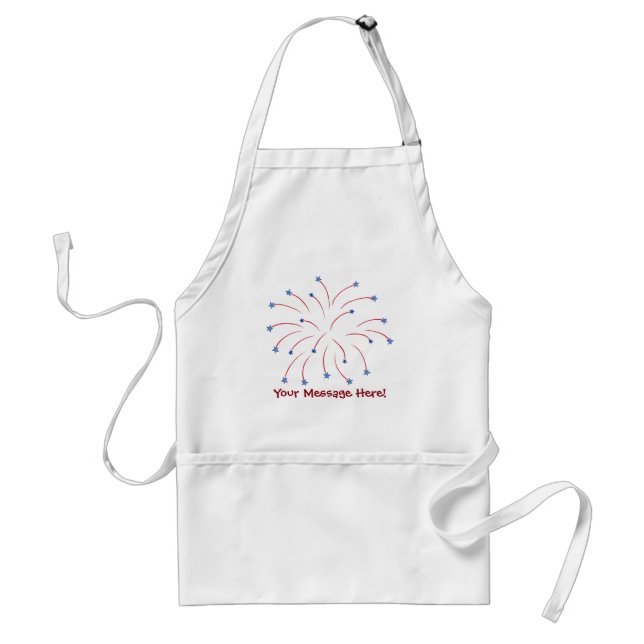 Red Blue Star Fireworks Patriotic Aprons (Front)