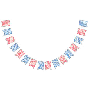 Red & Blue Stars Pattern - Patriotic / 4th of July Bunting