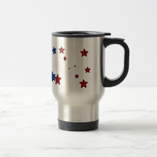 Red, blue stars Travel Mug