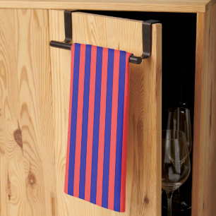 Red Blue Stripe Chef  Tea Towel