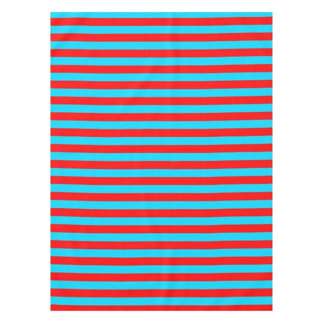 Red Blue Stripes Design Tablecloth (Front)